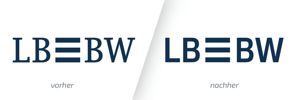 LBBW Logo Design Vorher Nachher